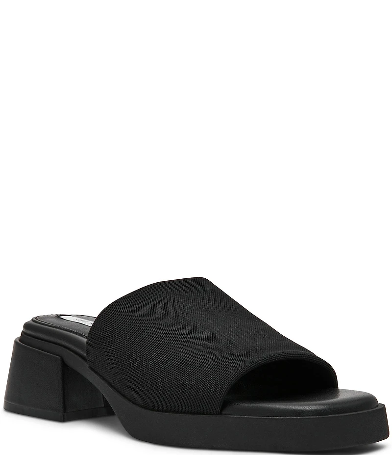 Steve Madden Lucee Mesh Block Heel Slide Sandals