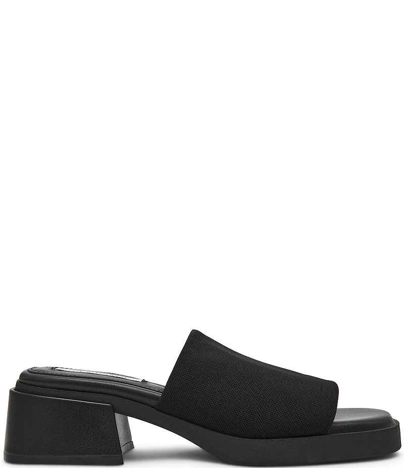 Steve Madden Lucee Mesh Block Heel Slide Sandals