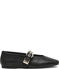 Steve Madden Lucia Leather Buckle Hardware Mary Jane Ballet Flats
