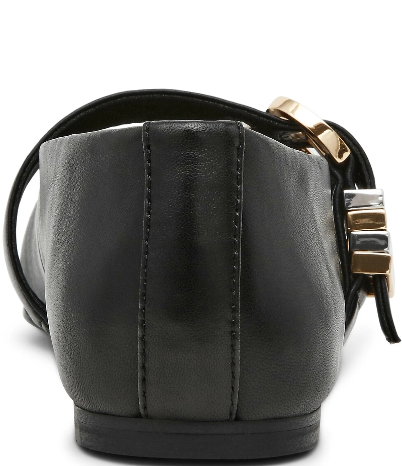 Steve Madden Lucia Leather Buckle Hardware Mary Jane Ballet Flats