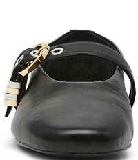 Steve Madden Lucia Leather Buckle Hardware Mary Jane Ballet Flats