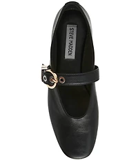 Steve Madden Lucia Leather Buckle Hardware Mary Jane Ballet Flats