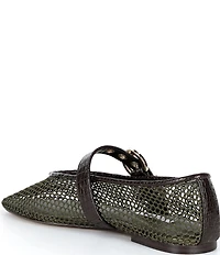 Steve Madden Lucia Mesh Buckle Hardware Croco Accent Mary Jane Ballet Flats