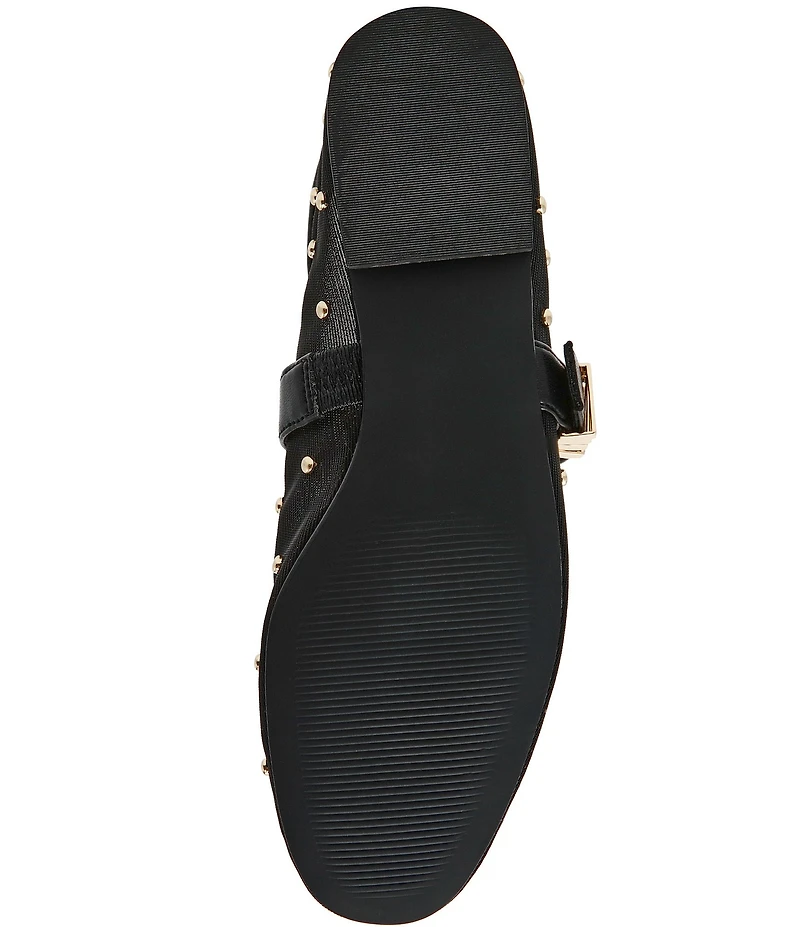 Steve Madden Lucia Studded Mesh Buckle Hardware Mary Jane Ballet Flats