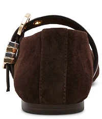 Steve Madden Lucia Suede Buckle Hardware Mary Jane Ballet Flats