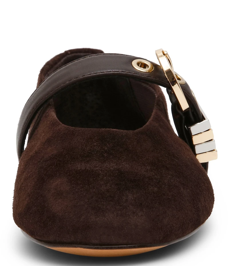 Steve Madden Lucia Suede Buckle Hardware Mary Jane Ballet Flats