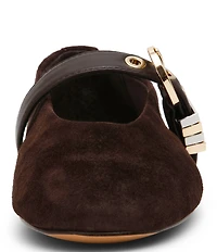 Steve Madden Lucia Suede Buckle Hardware Mary Jane Ballet Flats