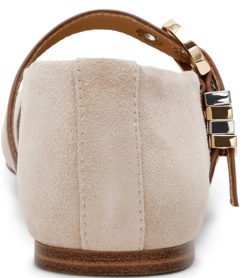 Steve Madden Lucia Suede Buckle Hardware Mary Jane Ballet Flats