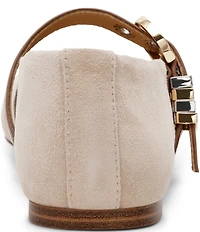 Steve Madden Lucia Suede Buckle Hardware Mary Jane Ballet Flats
