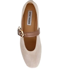 Steve Madden Lucia Suede Buckle Hardware Mary Jane Ballet Flats