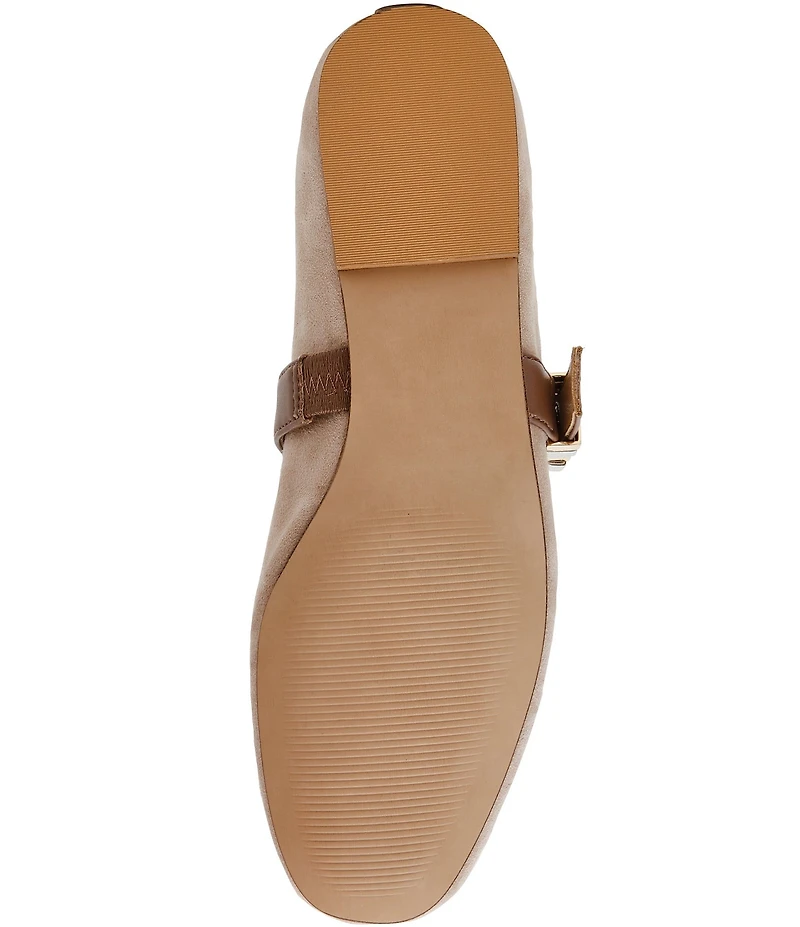 Steve Madden Lucia Suede Buckle Hardware Mary Jane Ballet Flats