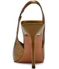 Steve Madden Lucian Crinkle Leather Peep Toe Slingback Pumps