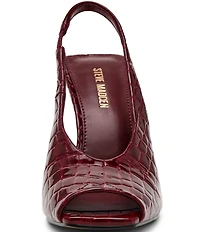 Steve Madden Lucian Croco Embossed Peep Toe Slingback Pumps