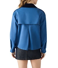 Steve Madden Luisa Corduroy Collar Long Sleeve Trench Jacket