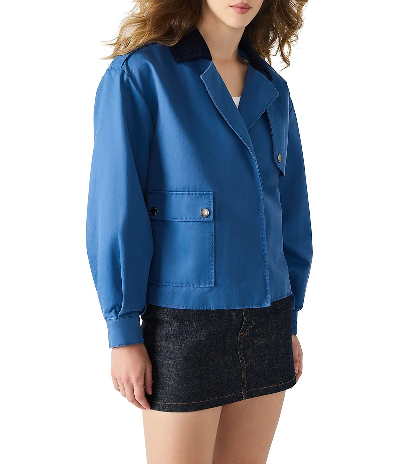 Steve Madden Luisa Corduroy Collar Long Sleeve Trench Jacket