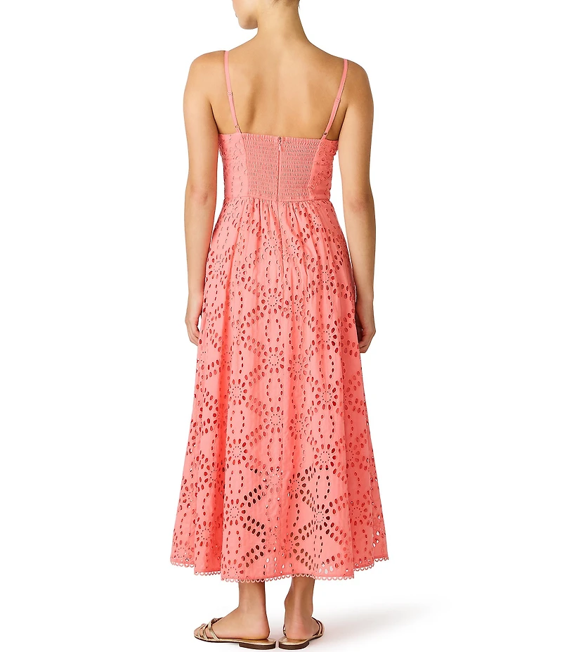 Steve Madden Luna Eyelet Knot Front Sleeveless A-Line Midi Dress