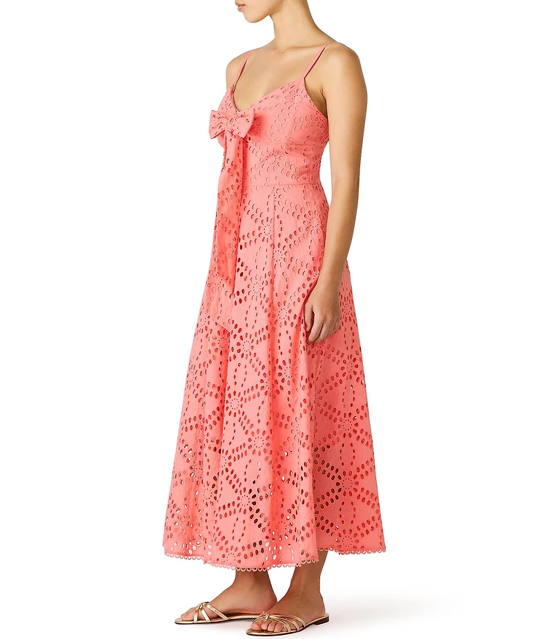 Steve Madden Luna Eyelet Knot Front Sleeveless A-Line Midi Dress
