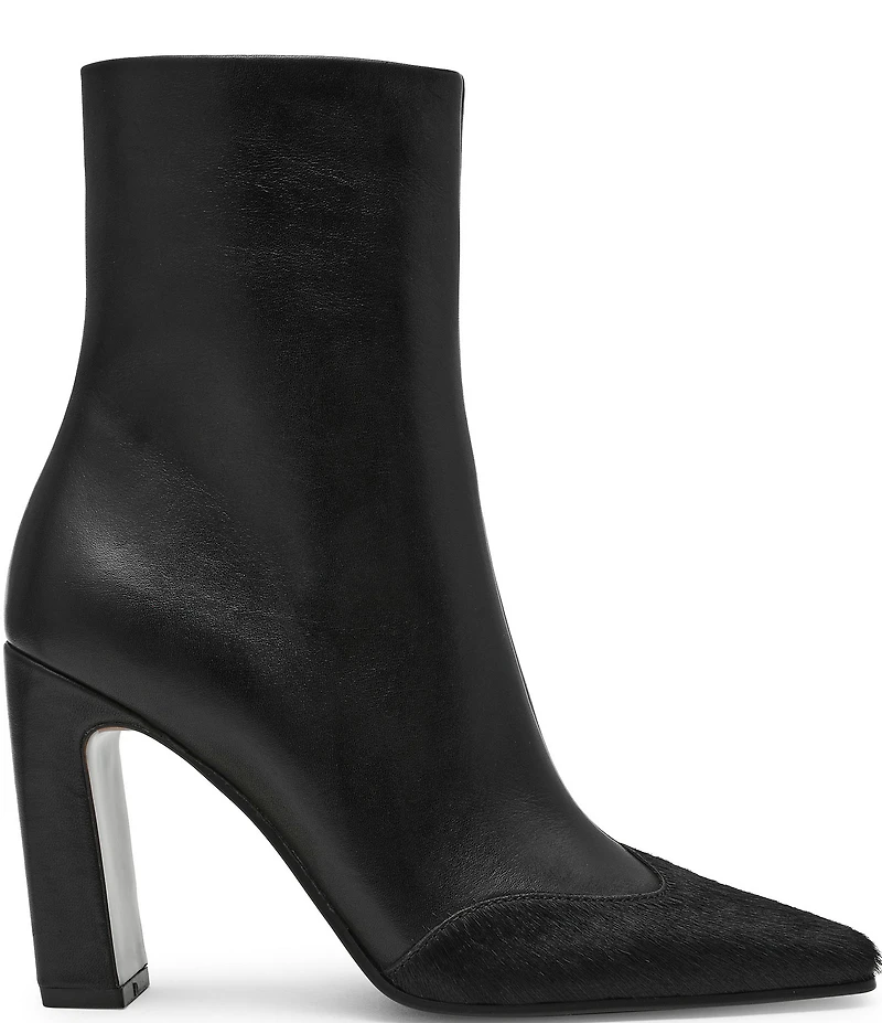 Steve Madden Lyle Leather and Haircalf Ankle Booties