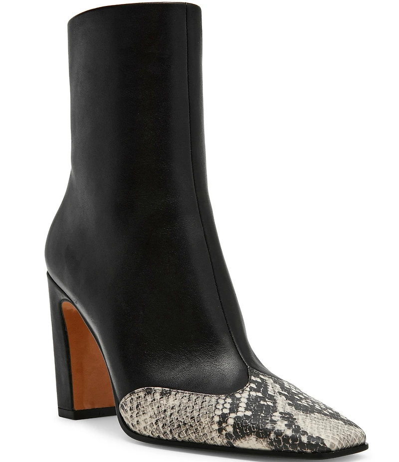 Steve Madden Lyle Leather Snake Cap Toe Ankle Booties