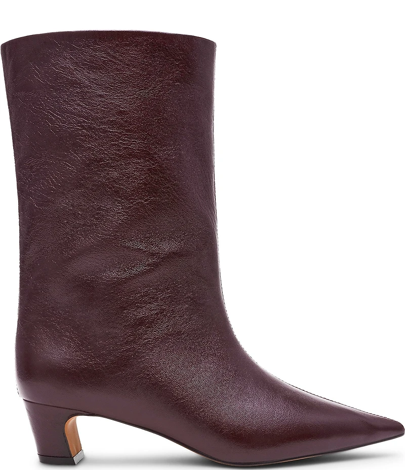 Steve Madden Lytton Leather Kitten Heel Ankle Booties