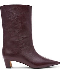 Steve Madden Lytton Leather Kitten Heel Ankle Booties