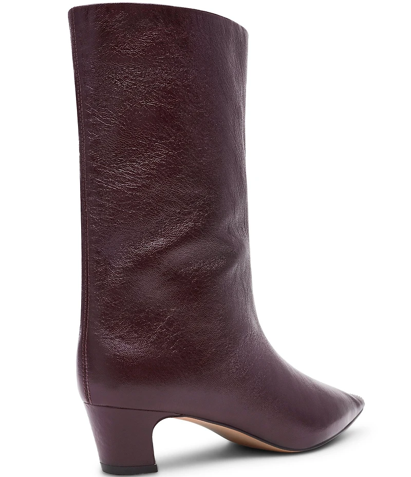 Steve Madden Lytton Leather Kitten Heel Ankle Booties