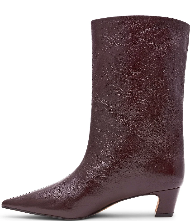 Steve Madden Lytton Leather Kitten Heel Ankle Booties