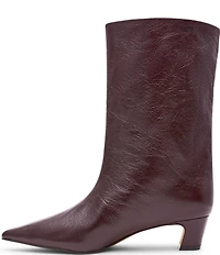 Steve Madden Lytton Leather Kitten Heel Ankle Booties