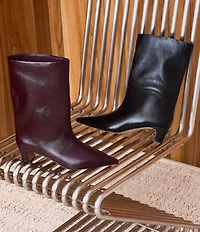 Steve Madden Lytton Leather Kitten Heel Ankle Booties