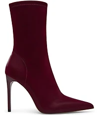 Steve Madden Mackena Techno Satin Pointed Toe Stiletto Booties