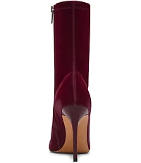 Steve Madden Mackena Techno Satin Pointed Toe Stiletto Booties