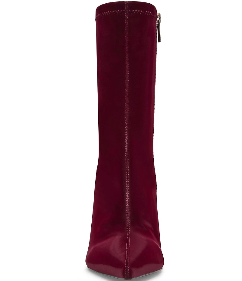 Steve Madden Mackena Techno Satin Pointed Toe Stiletto Booties