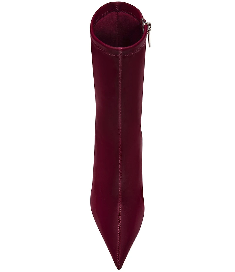Steve Madden Mackena Techno Satin Pointed Toe Stiletto Booties