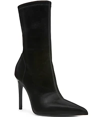 Steve Madden Mackena Techno Satin Pointed Toe Stiletto Booties