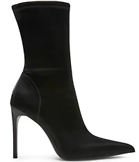 Steve Madden Mackena Techno Satin Pointed Toe Stiletto Booties