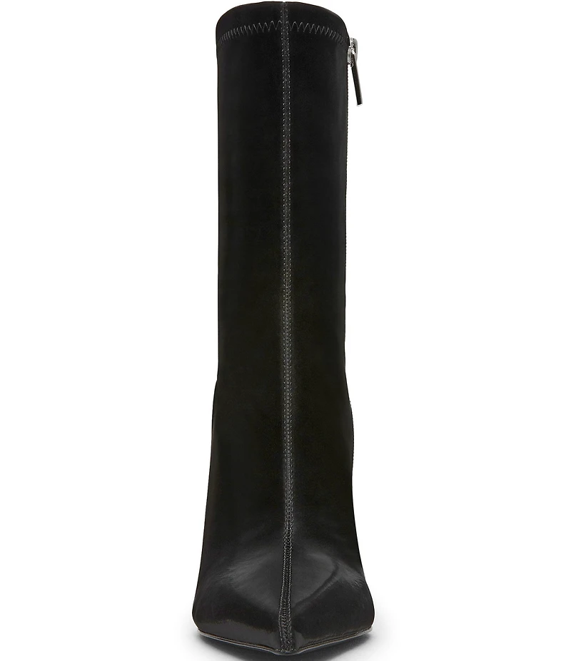 Steve Madden Mackena Techno Satin Pointed Toe Stiletto Booties