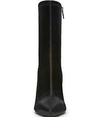 Steve Madden Mackena Techno Satin Pointed Toe Stiletto Booties