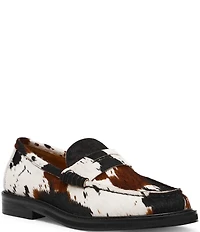 Steve Madden Madison-C Cow Print Haircalf Penny Loafers
