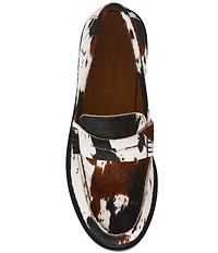 Steve Madden Madison-C Cow Print Haircalf Penny Loafers
