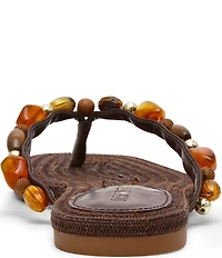 Steve Madden Marble Beaded Ornament Flat Thong Sandals