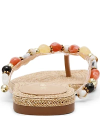 Steve Madden Marble Beaded Ornament Flat Thong Sandals