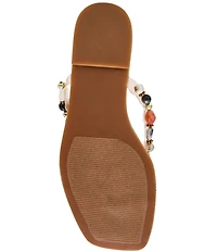 Steve Madden Marble Beaded Ornament Flat Thong Sandals