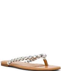 Steve Madden Marble Rhinestone Embellished Flat Thong Sandals