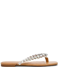 Steve Madden Marble Rhinestone Embellished Flat Thong Sandals