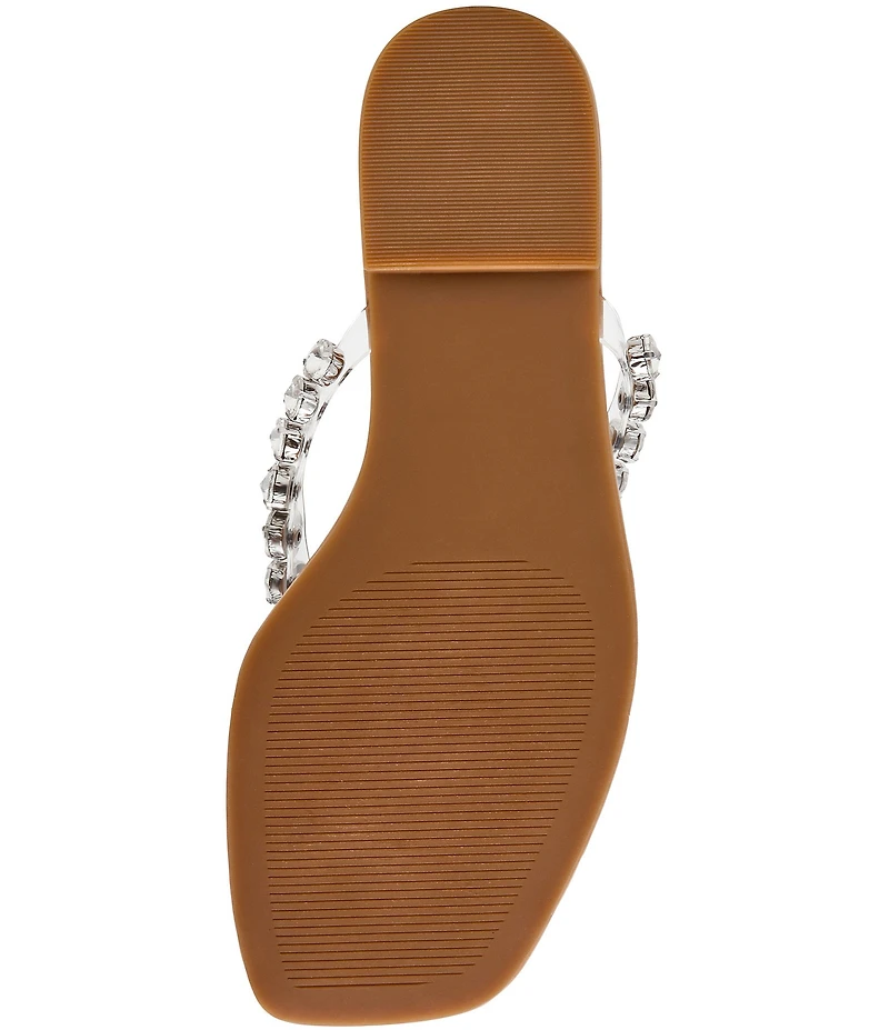 Steve Madden Marble Rhinestone Embellished Flat Thong Sandals