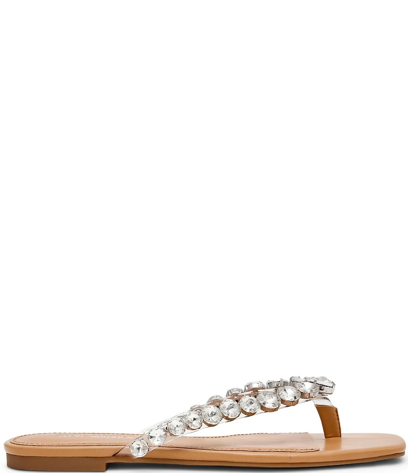 Steve Madden Marble Rhinestone Flat Thong Sandals