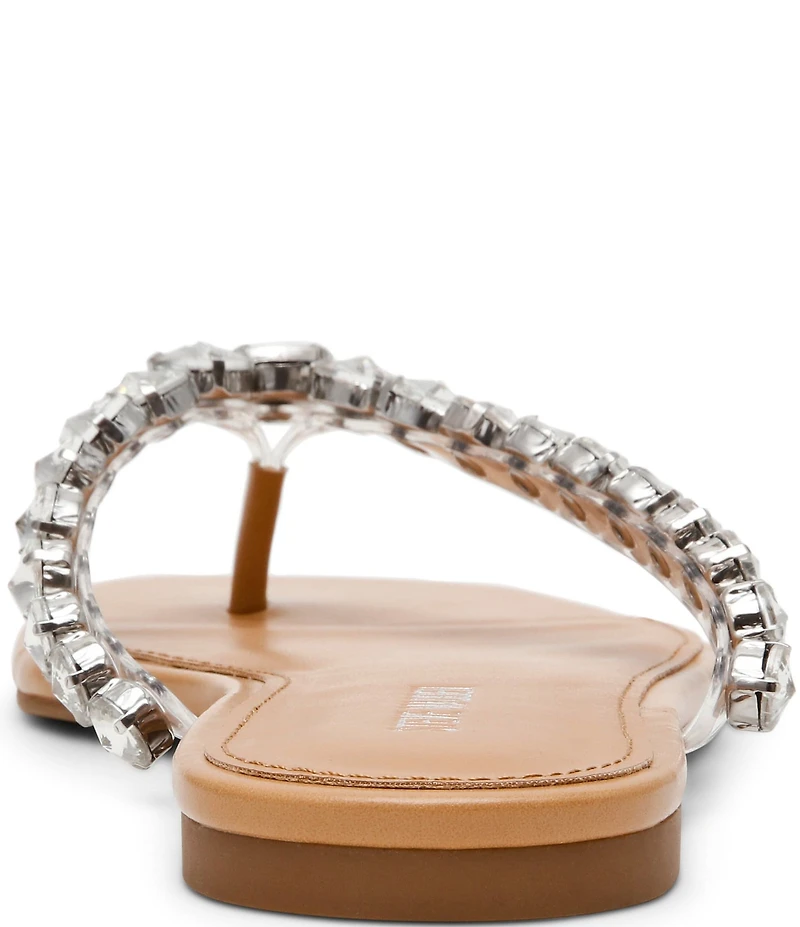 Steve Madden Marble Rhinestone Flat Thong Sandals