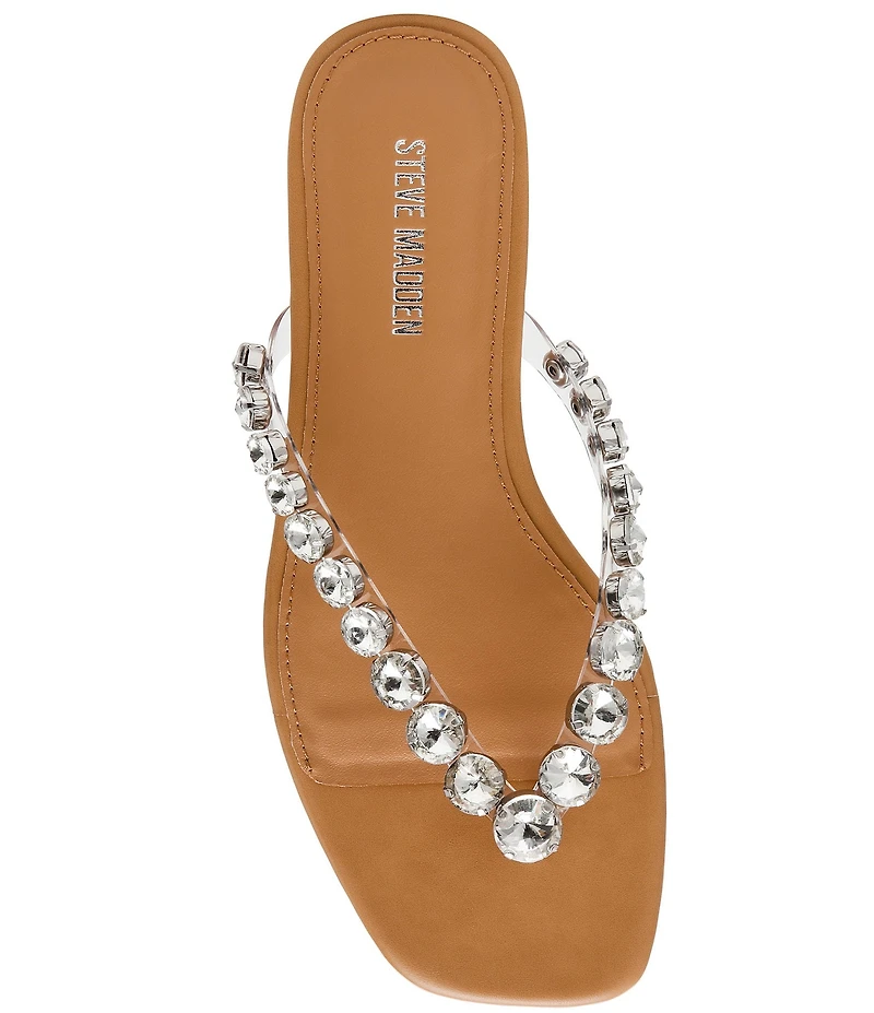 Steve Madden Marble Rhinestone Flat Thong Sandals