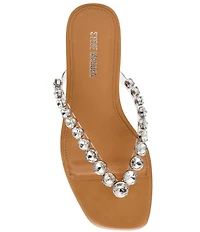 Steve Madden Marble Rhinestone Flat Thong Sandals