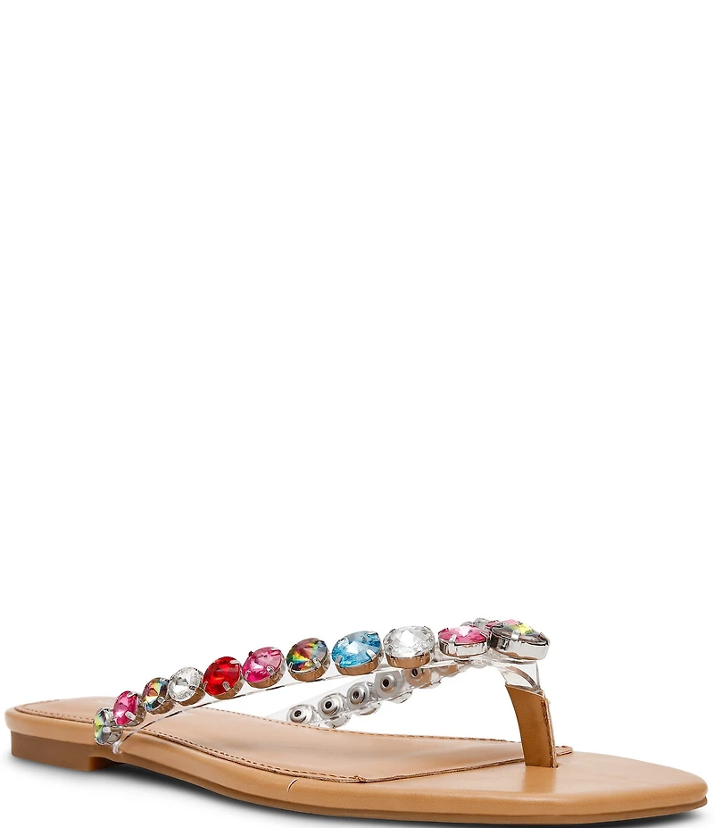 Steve Madden Marble Rhinestone Flat Thong Sandals